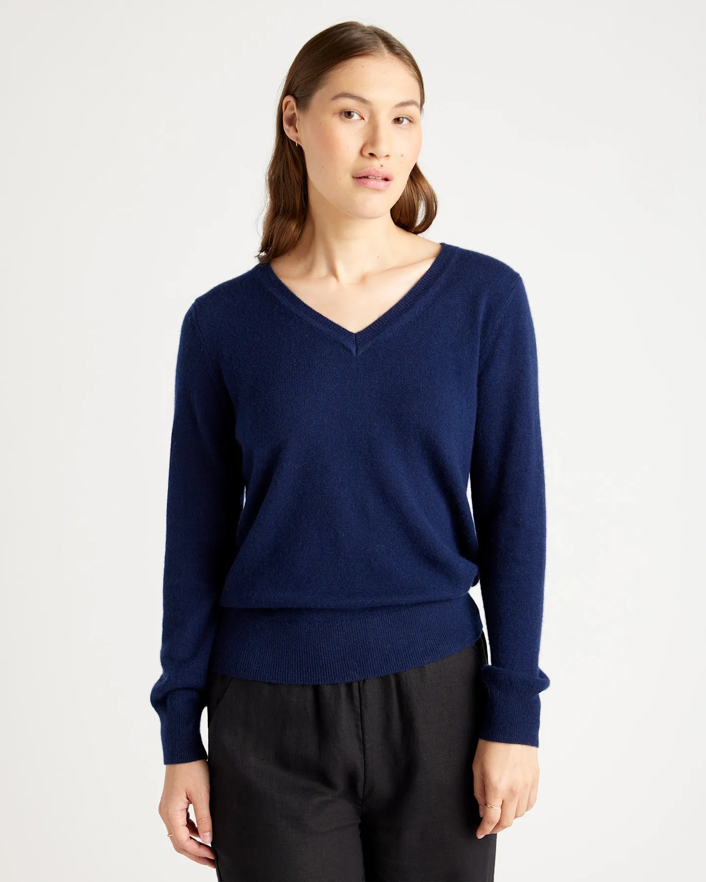 Lightweight Mongolian Cashmere V-Neck Sweater
