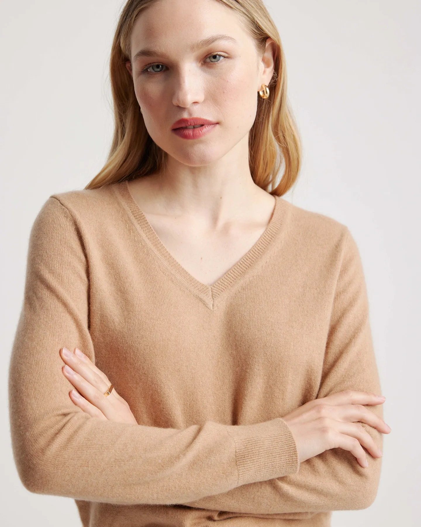 Lightweight Mongolian Cashmere V-Neck Sweater