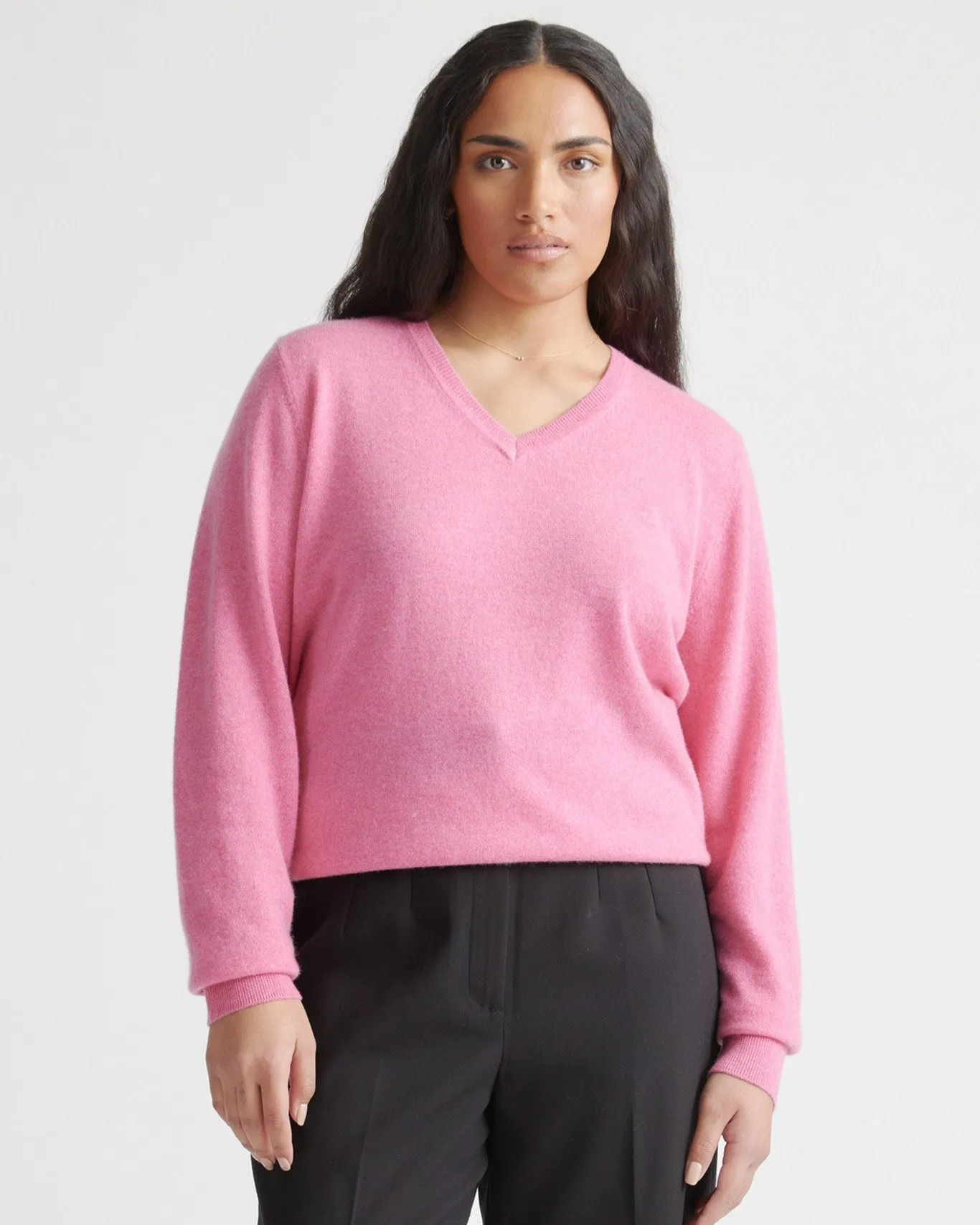Lightweight Mongolian Cashmere V-Neck Sweater