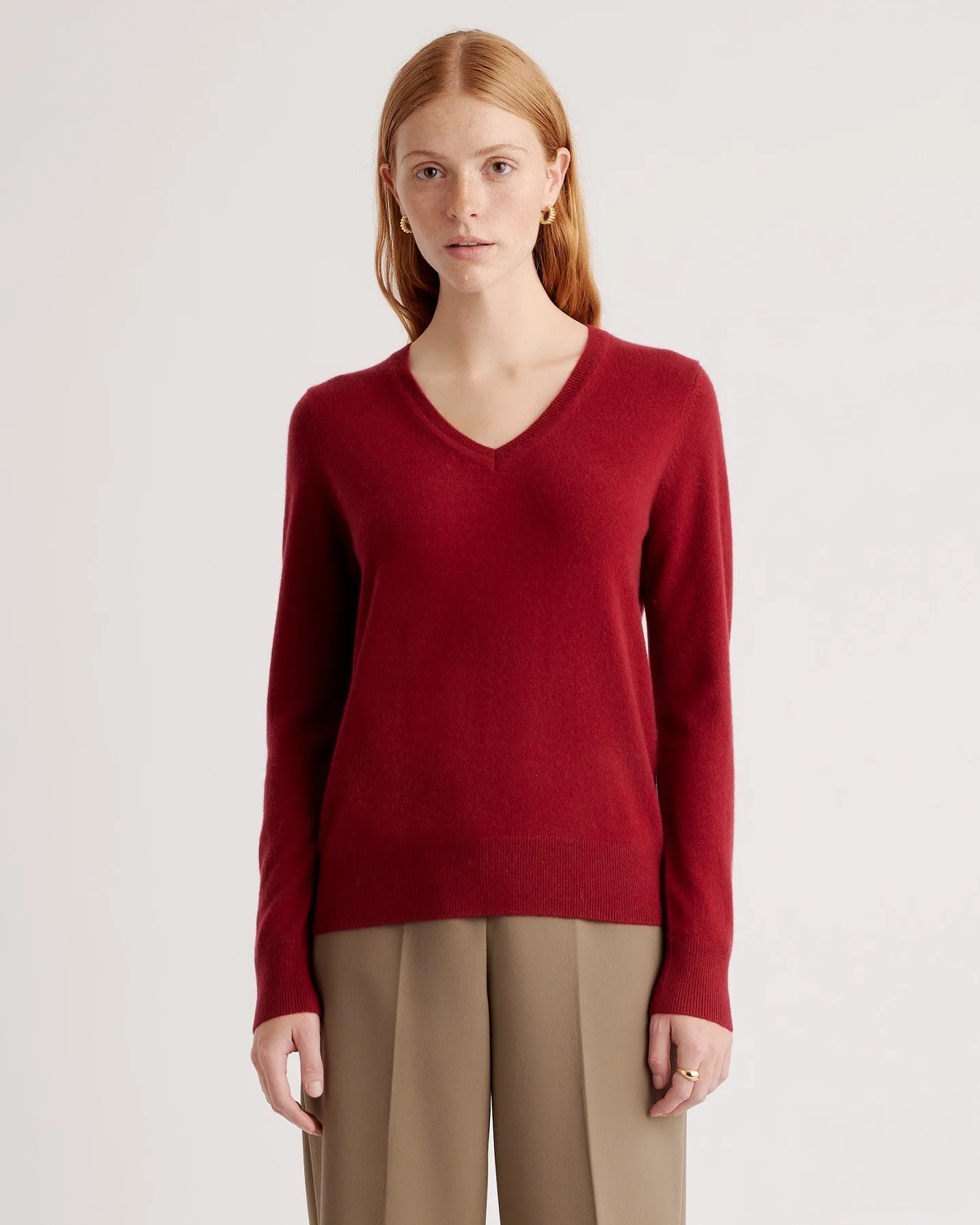 Lightweight Mongolian Cashmere V-Neck Sweater