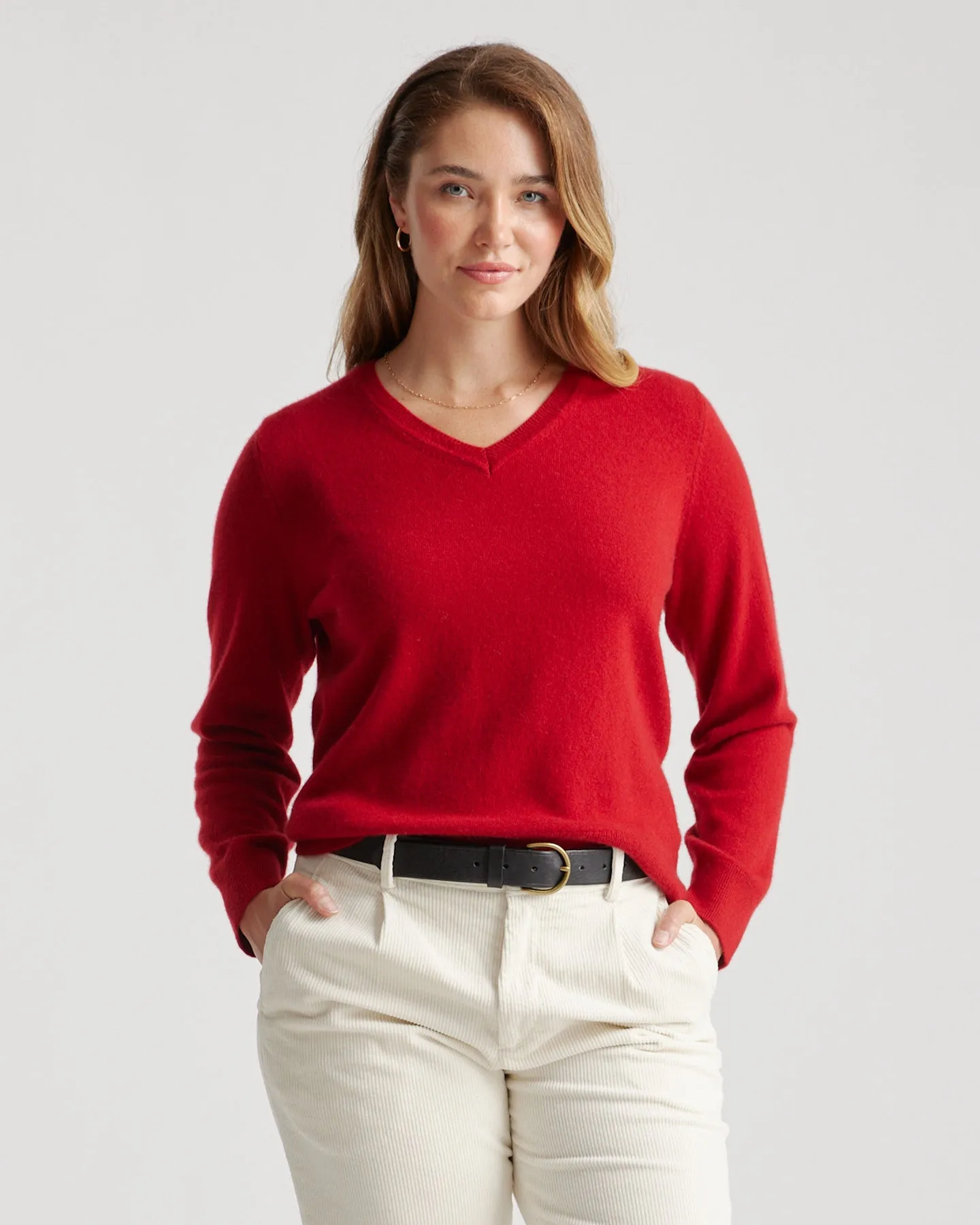 Lightweight Mongolian Cashmere V-Neck Sweater