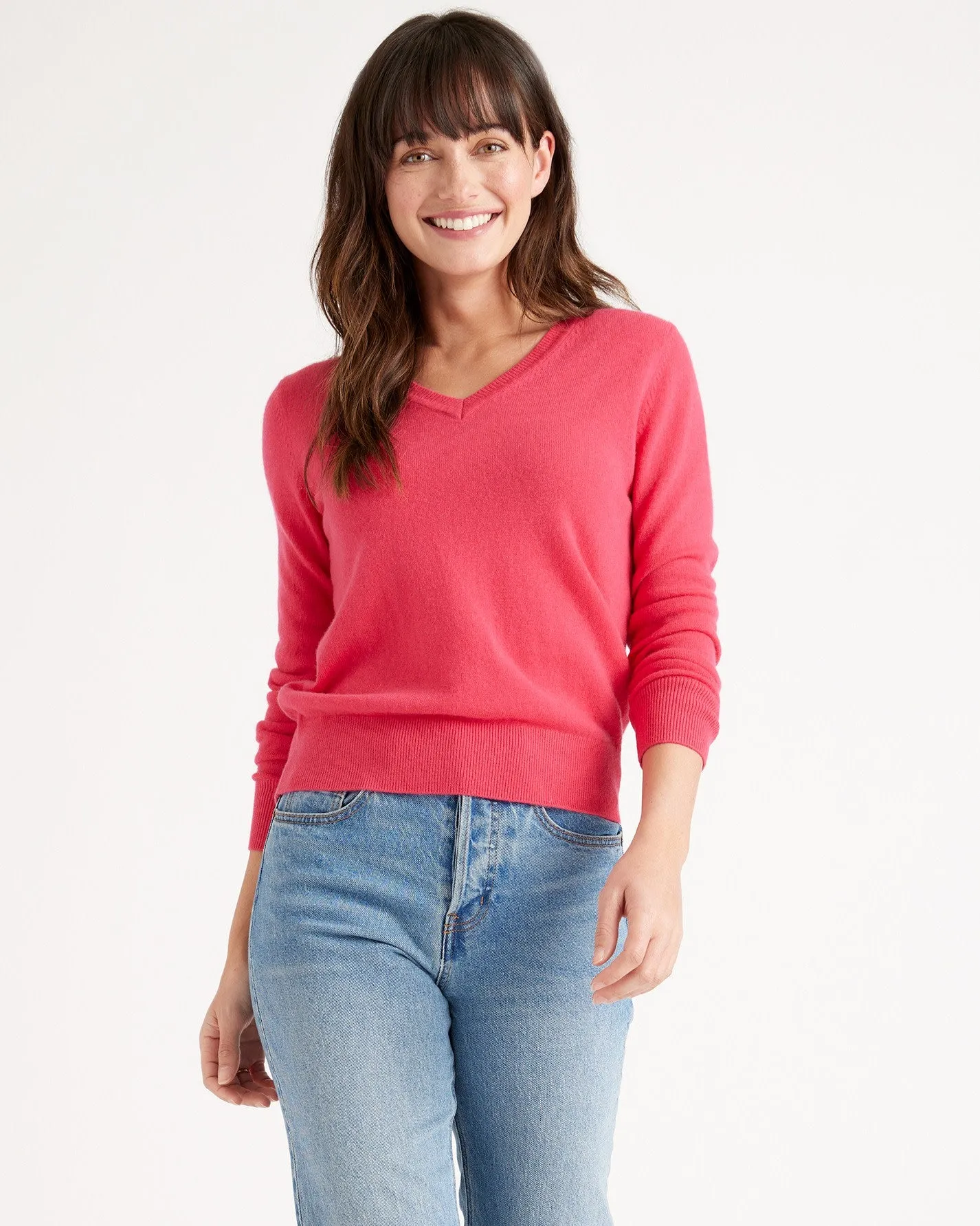 Lightweight Mongolian Cashmere V-Neck Sweater
