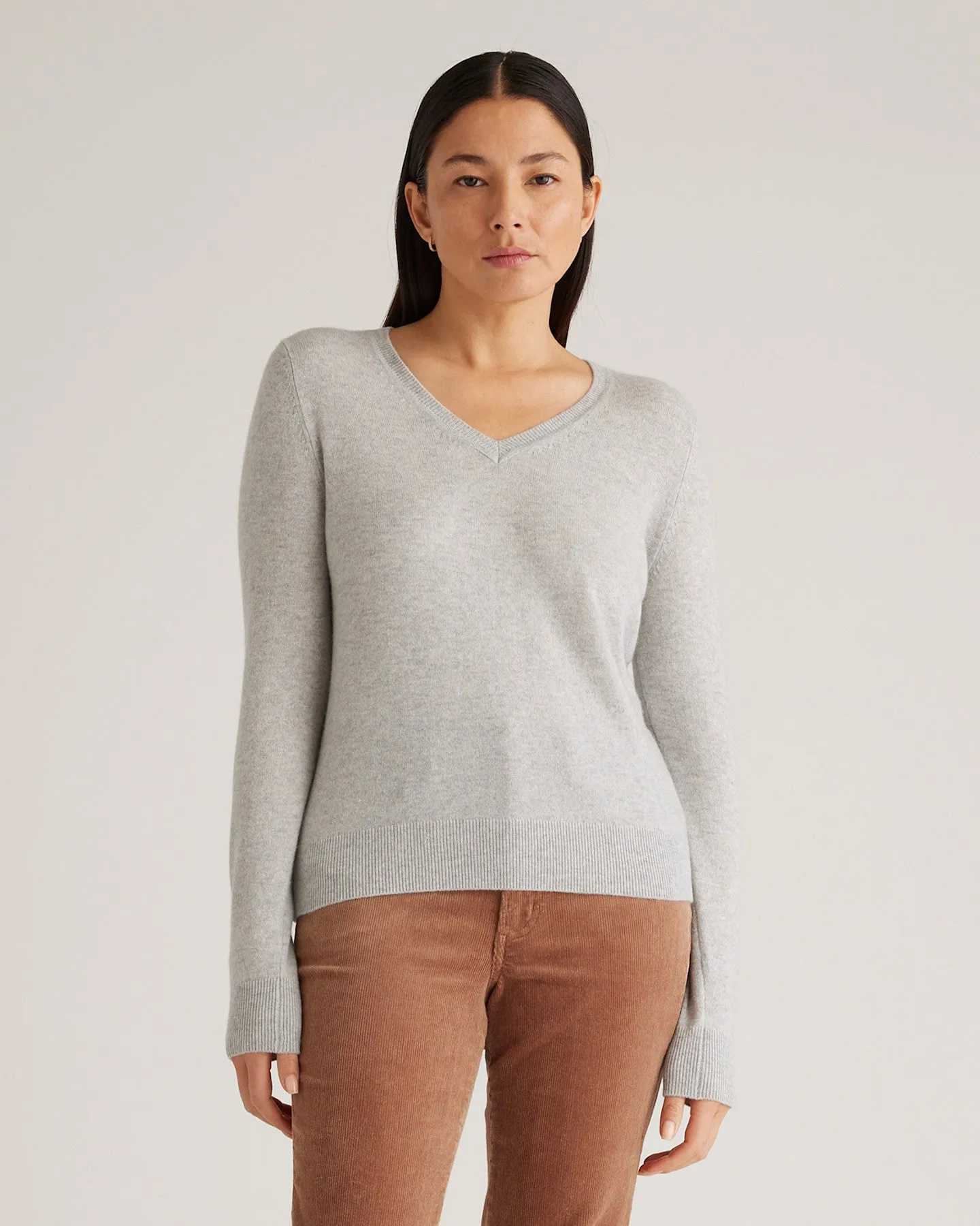 Lightweight Mongolian Cashmere V-Neck Sweater