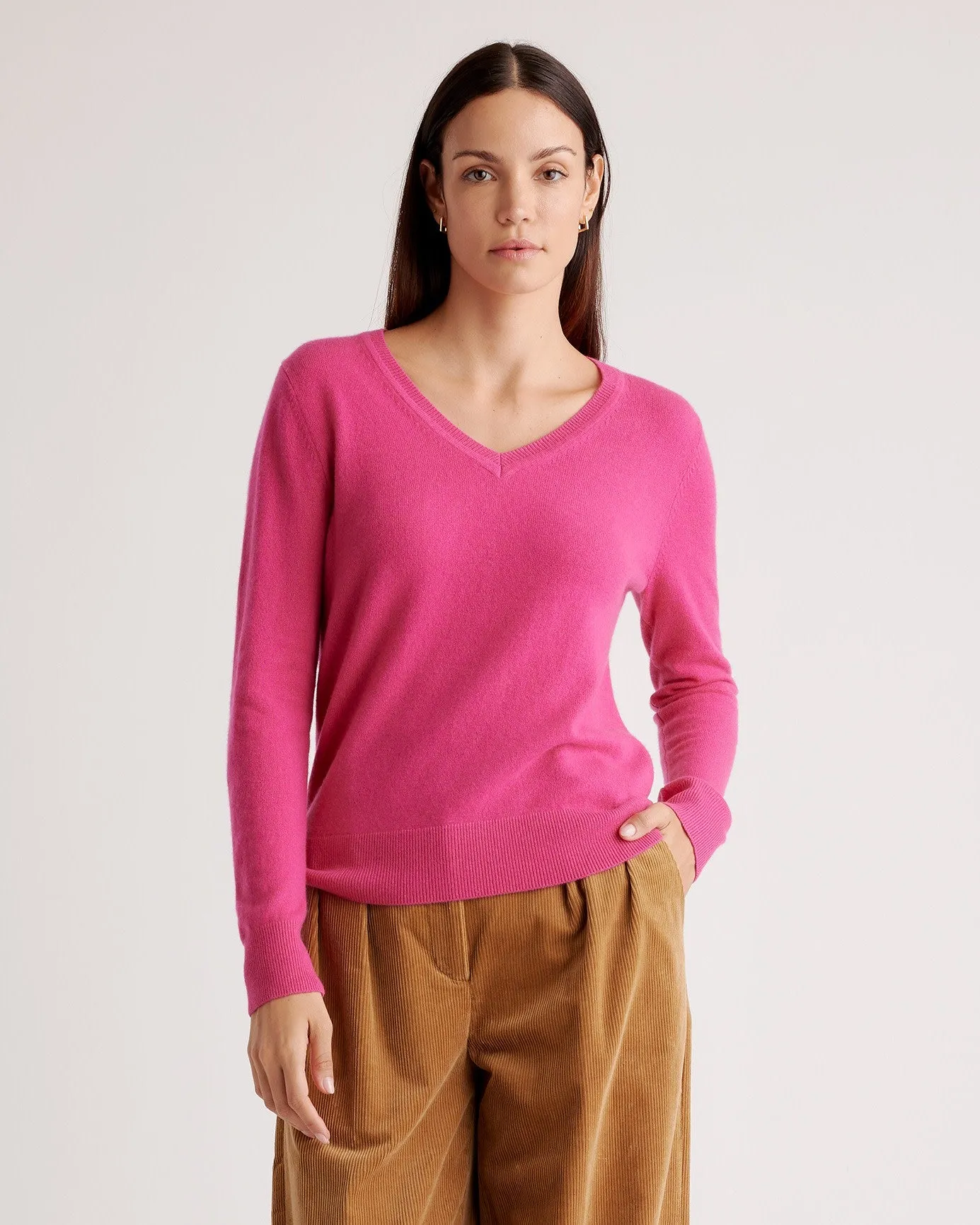 Lightweight Mongolian Cashmere V-Neck Sweater