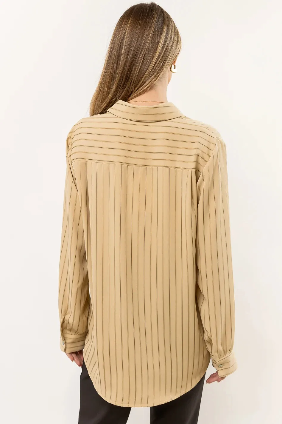 Loren Button Up in Olive -  FINAL SALE