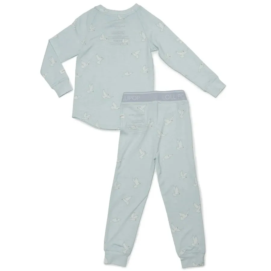 Loulou LOLLIPOP Unisex 2-Piece Pajama Set in Peace Dove