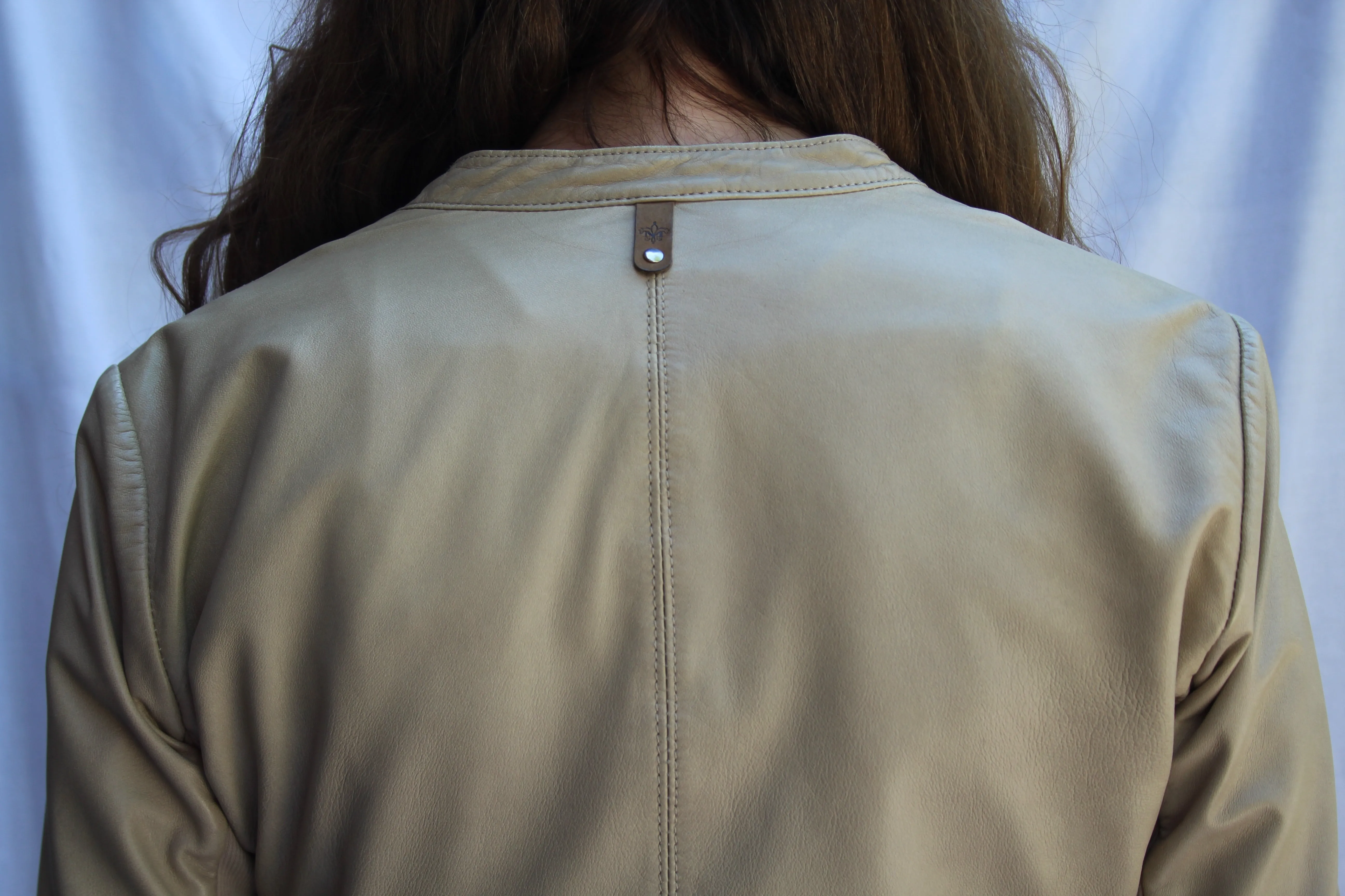 Mackage Taupe 100% Leather Biker Jacket - S/M