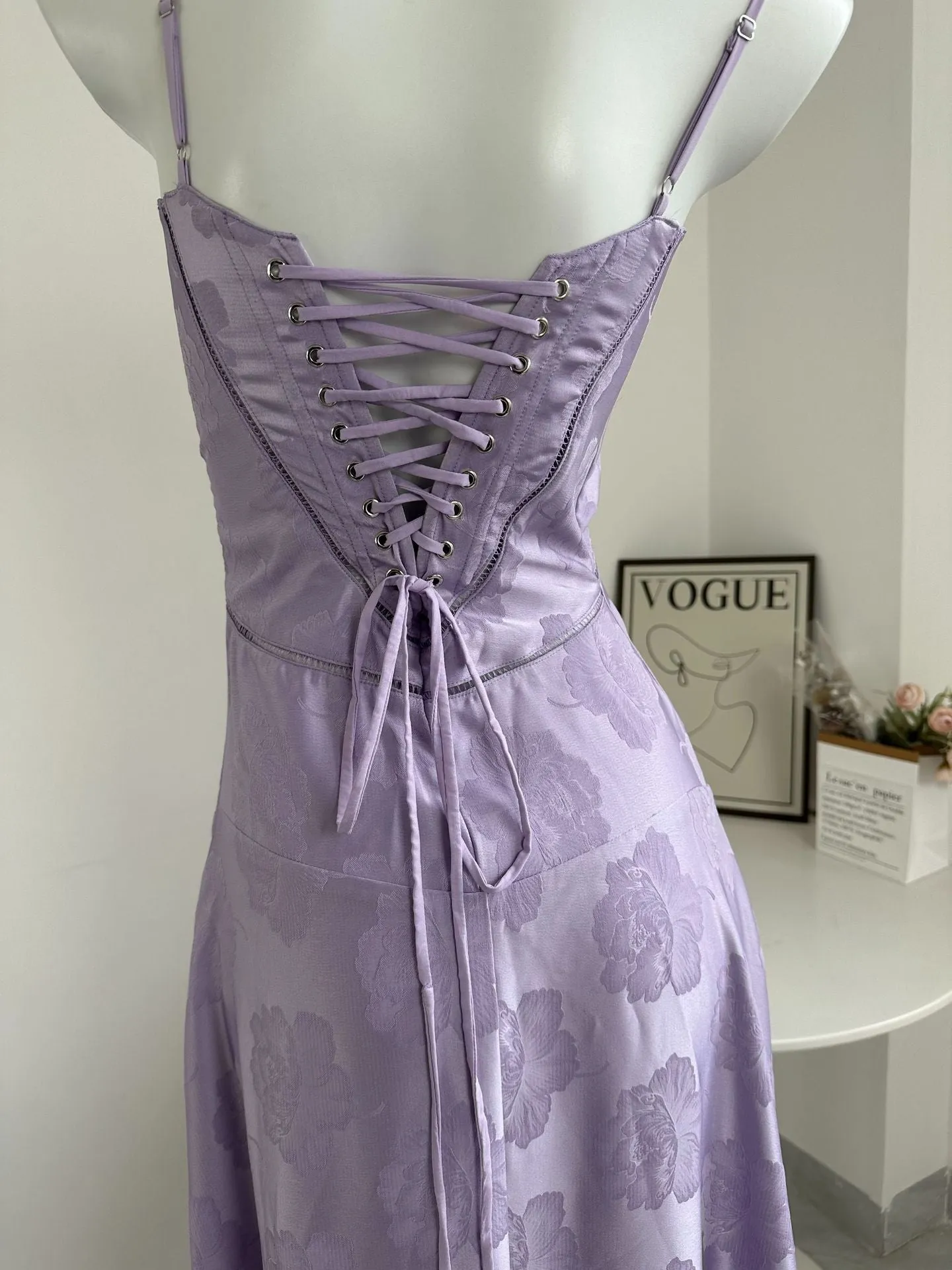 Mermaid Lavender Spaghetti Straps Prom Dress