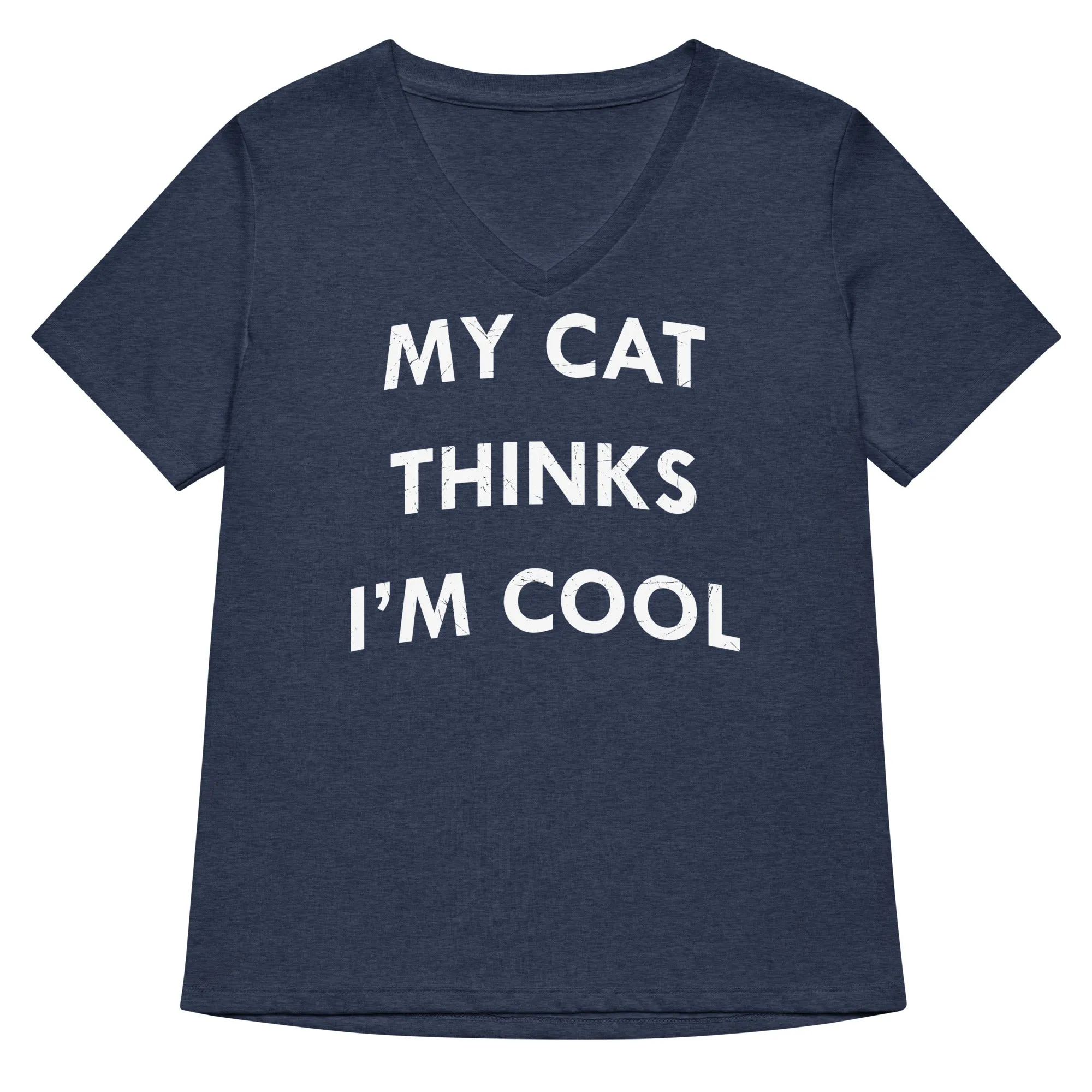 My Cat Thinks I'm Cool Women's V-Neck Tee