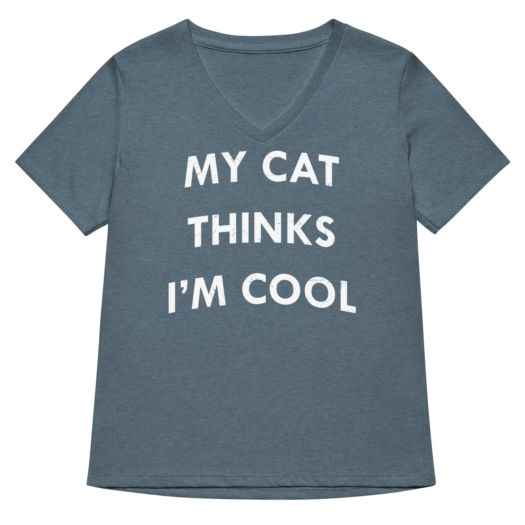 My Cat Thinks I'm Cool Women's V-Neck Tee