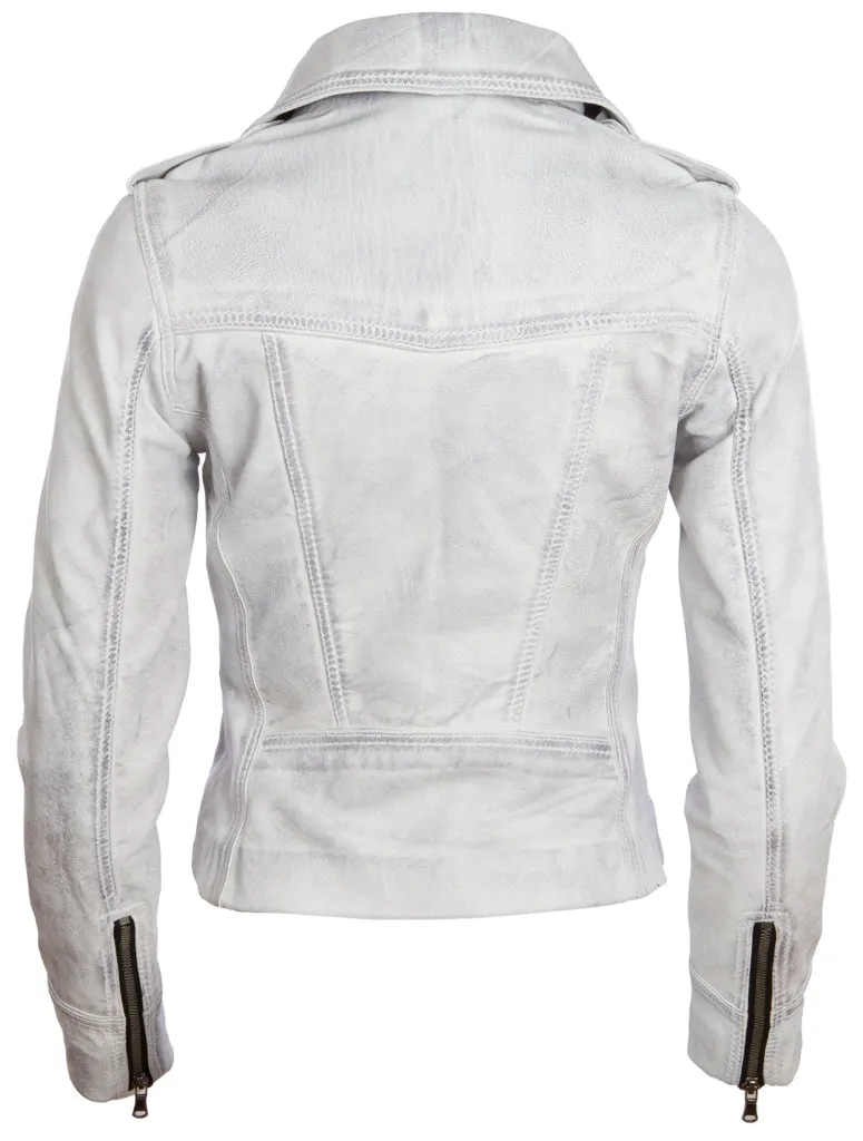 N8UL Women's Biker Jacket - Dirty White