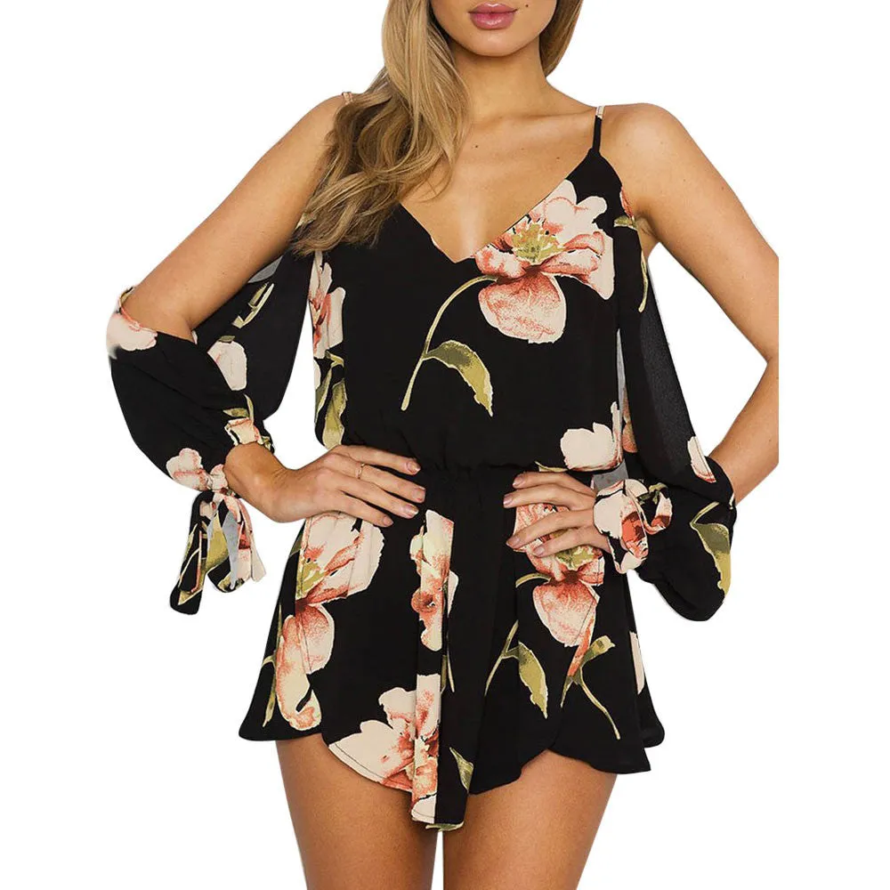 Nadia Off Shoulder Floral Print Romper