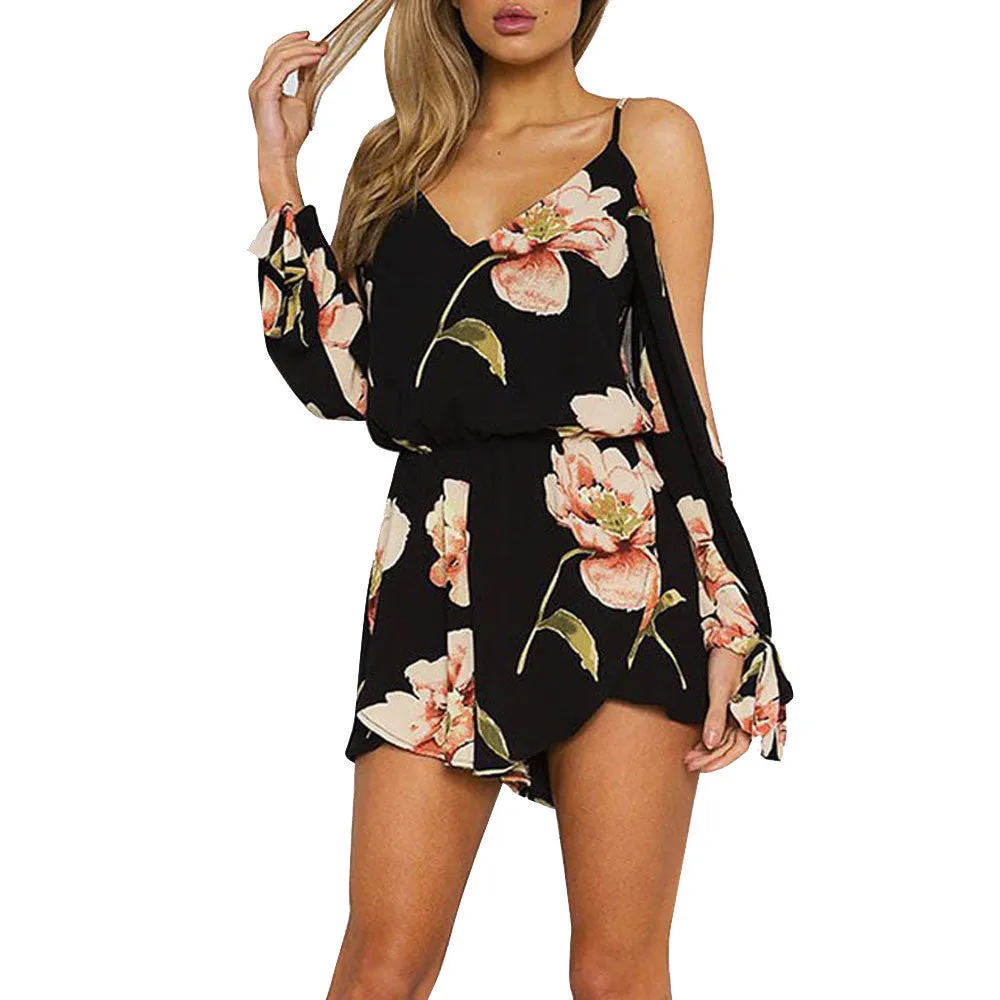 Nadia Off Shoulder Floral Print Romper