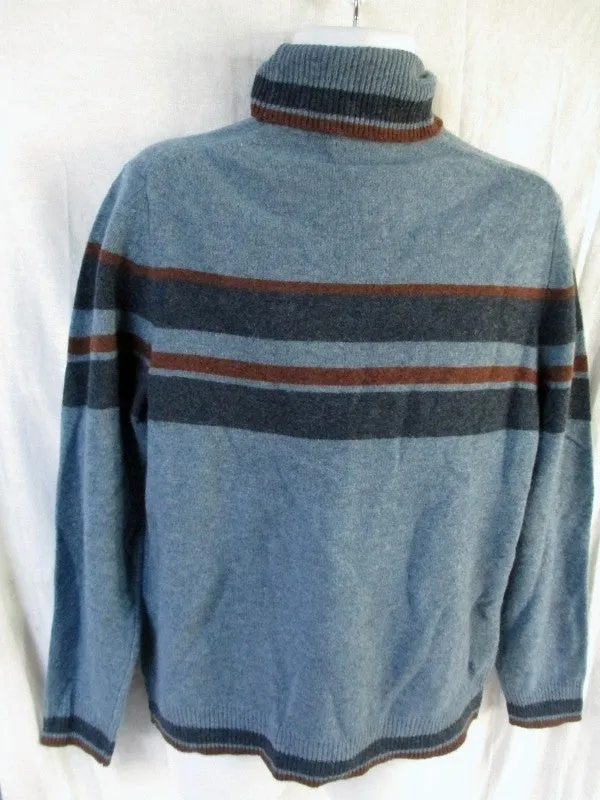 NEW NWT Mens BLACK BROWN Winter Holiday Christmas Knit Ski Sweater M Wool BLUE