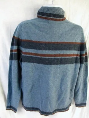 NEW NWT Mens BLACK BROWN Winter Holiday Christmas Knit Ski Sweater M Wool BLUE