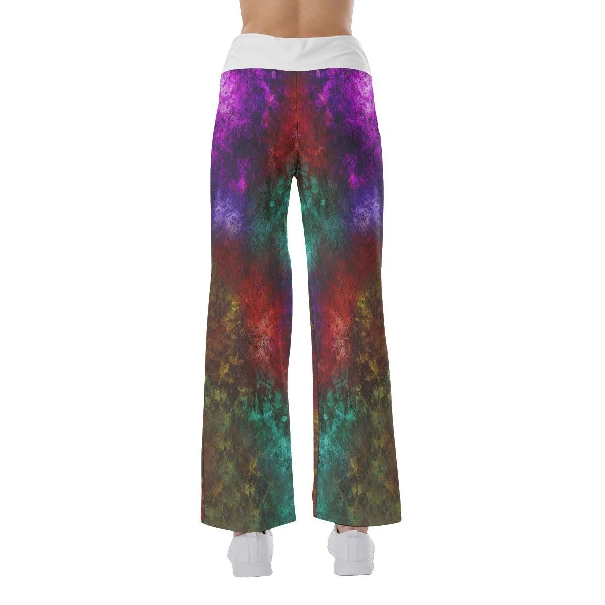 Night Wonder Skull Abtract Color High-waisted Wide Leg Pants