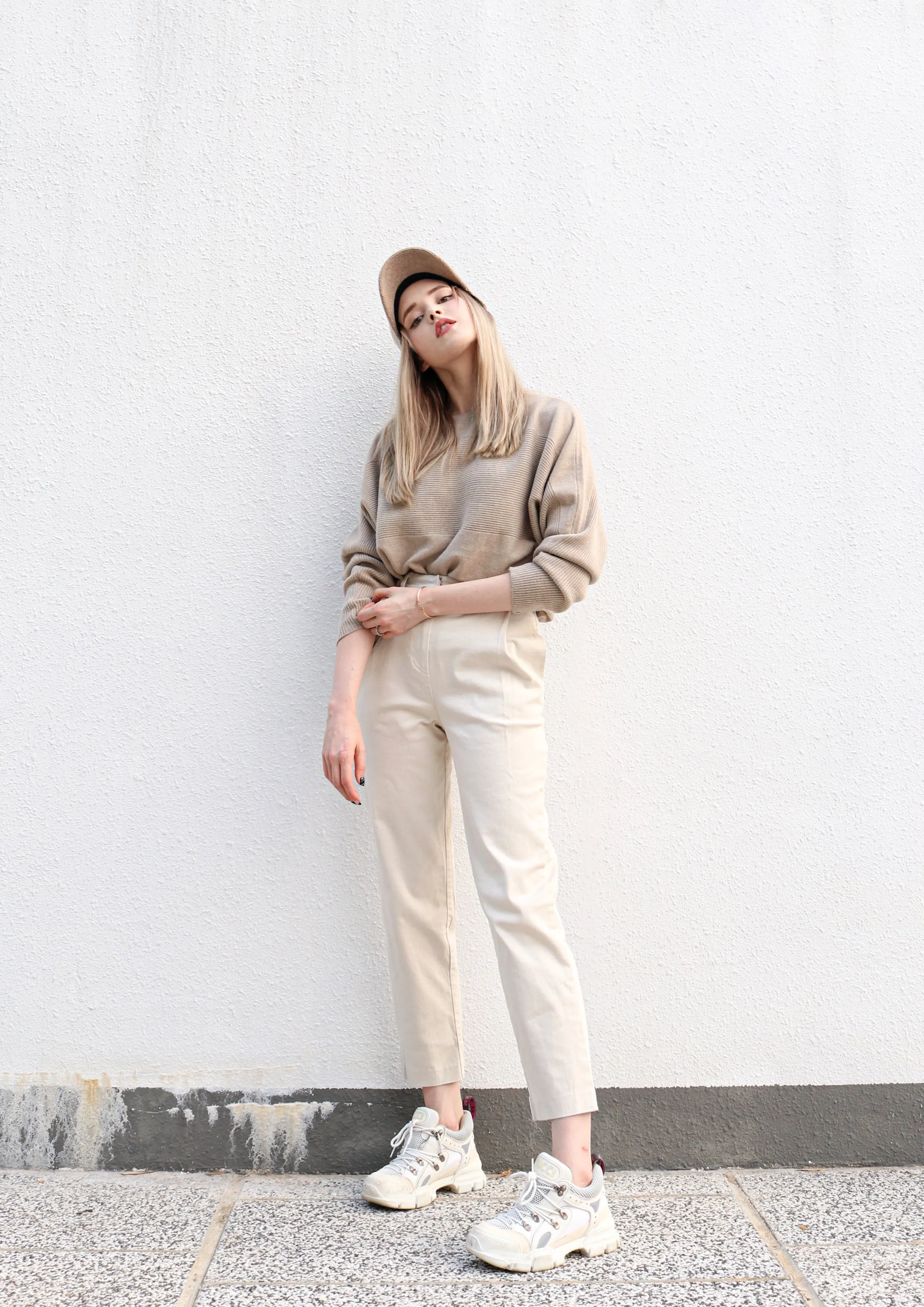 Oat Cashmere Wide Neck Knit
