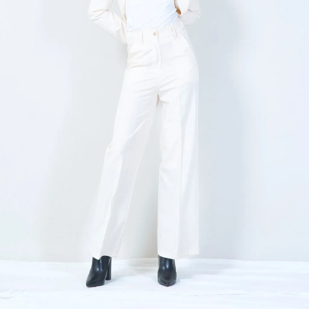 Pinstriped high-waisted wide-leg trousers wholesale