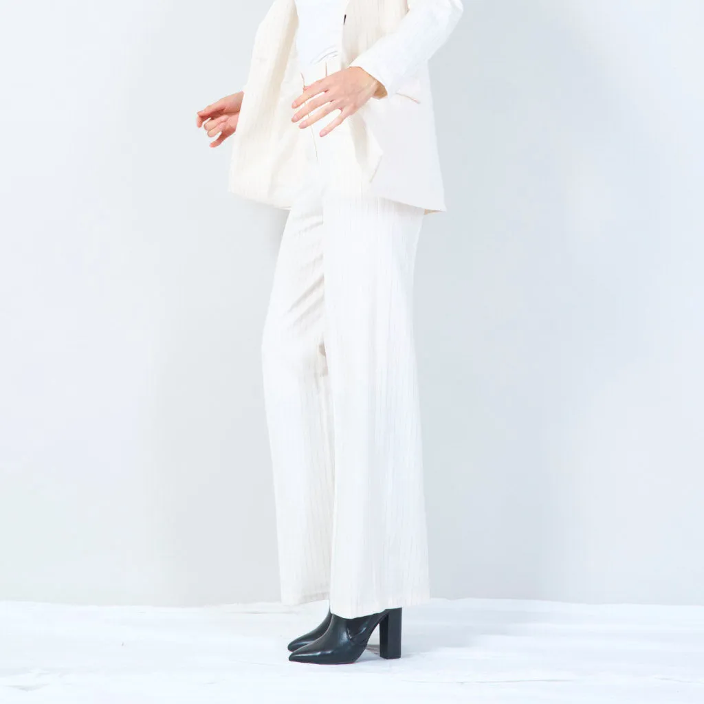 Pinstriped high-waisted wide-leg trousers wholesale