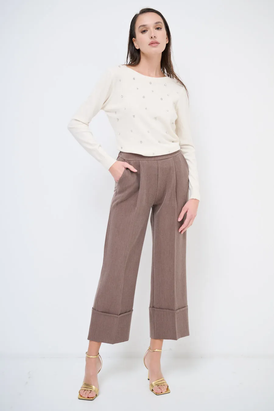 Pleated wide-leg trousers wholesale