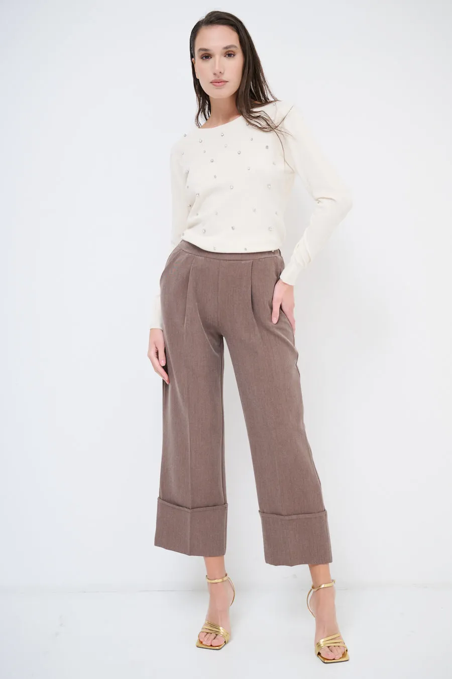 Pleated wide-leg trousers wholesale