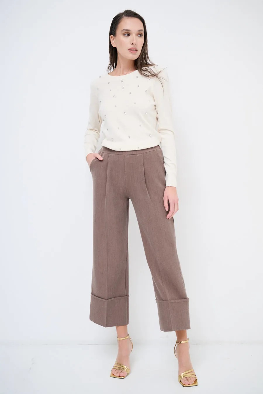 Pleated wide-leg trousers wholesale