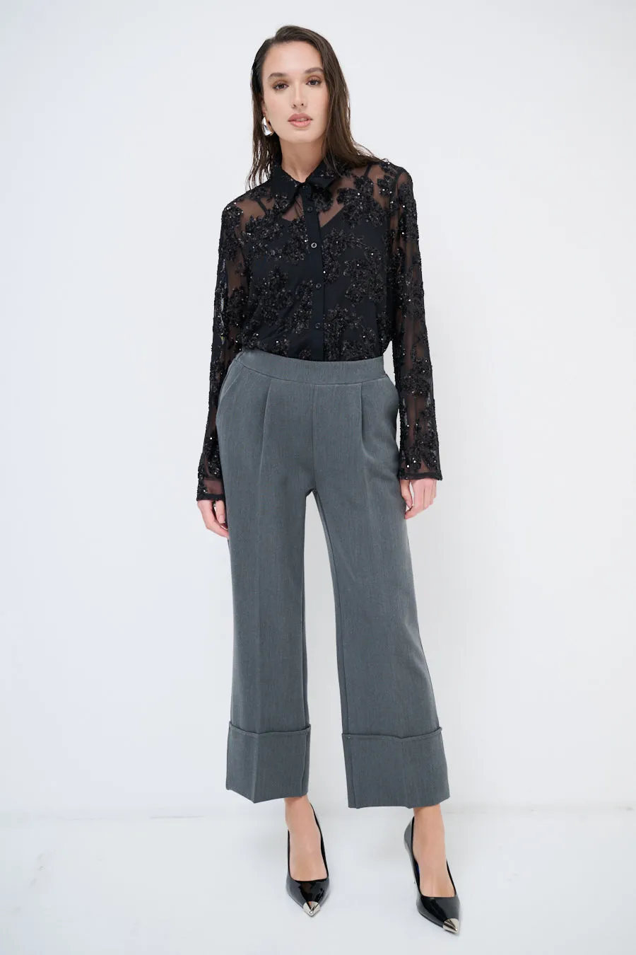 Pleated wide-leg trousers wholesale