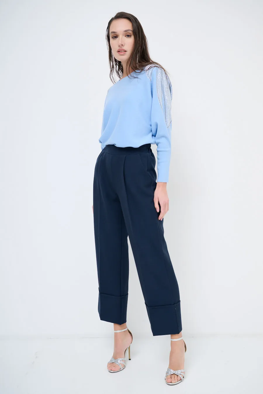 Pleated wide-leg trousers wholesale