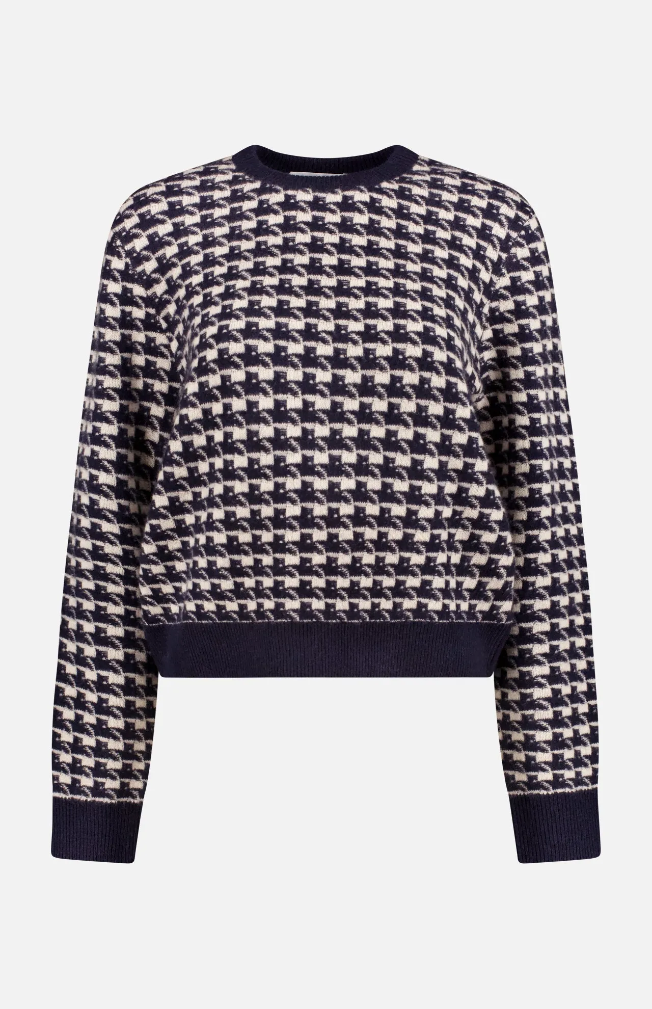 Printed Cashmere Crew Neck Sweater