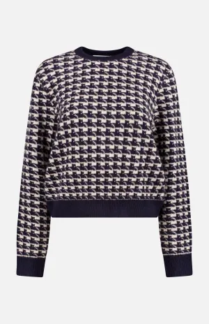 Printed Cashmere Crew Neck Sweater