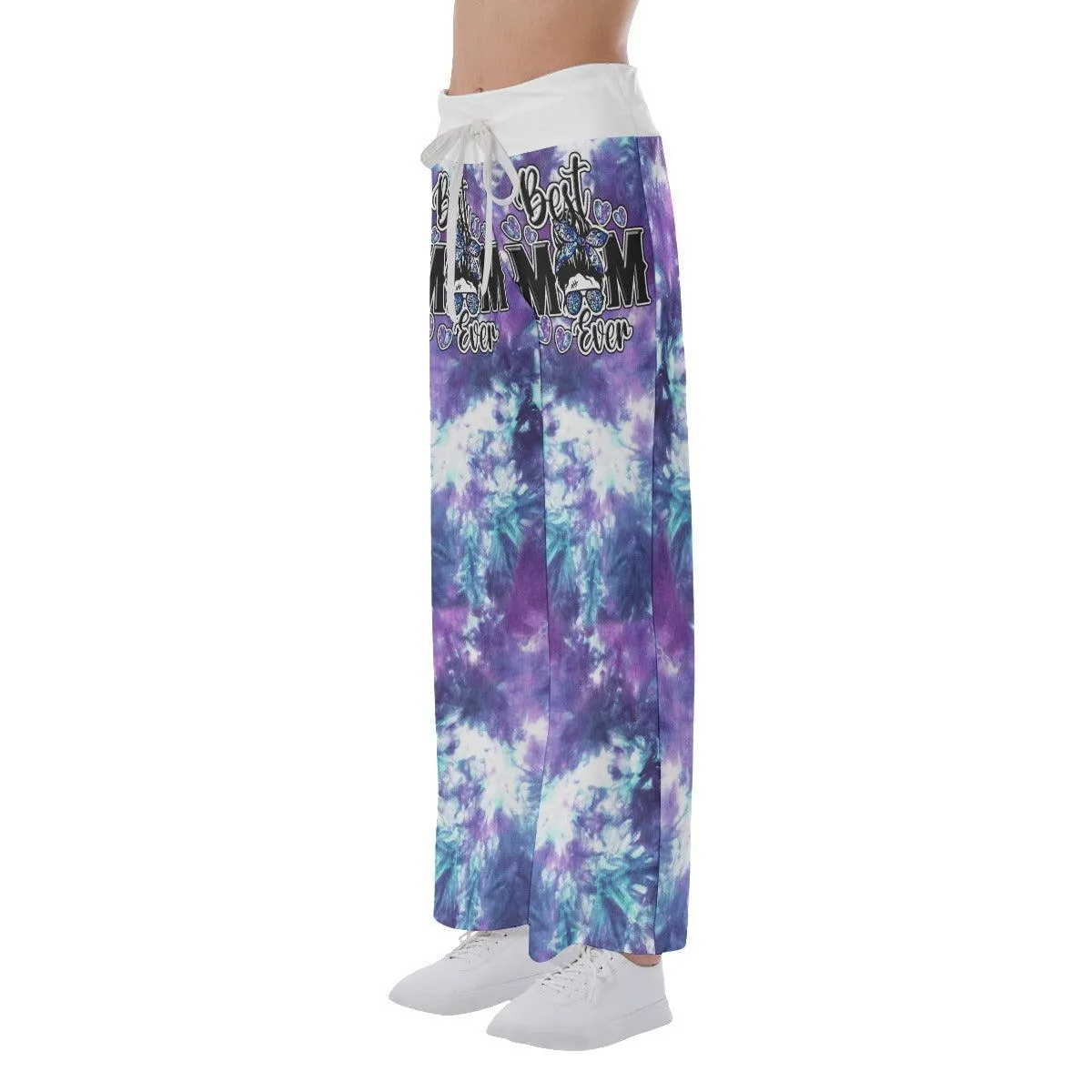 Purple Cloud Skull Mom High-waisted Wide Leg Pants