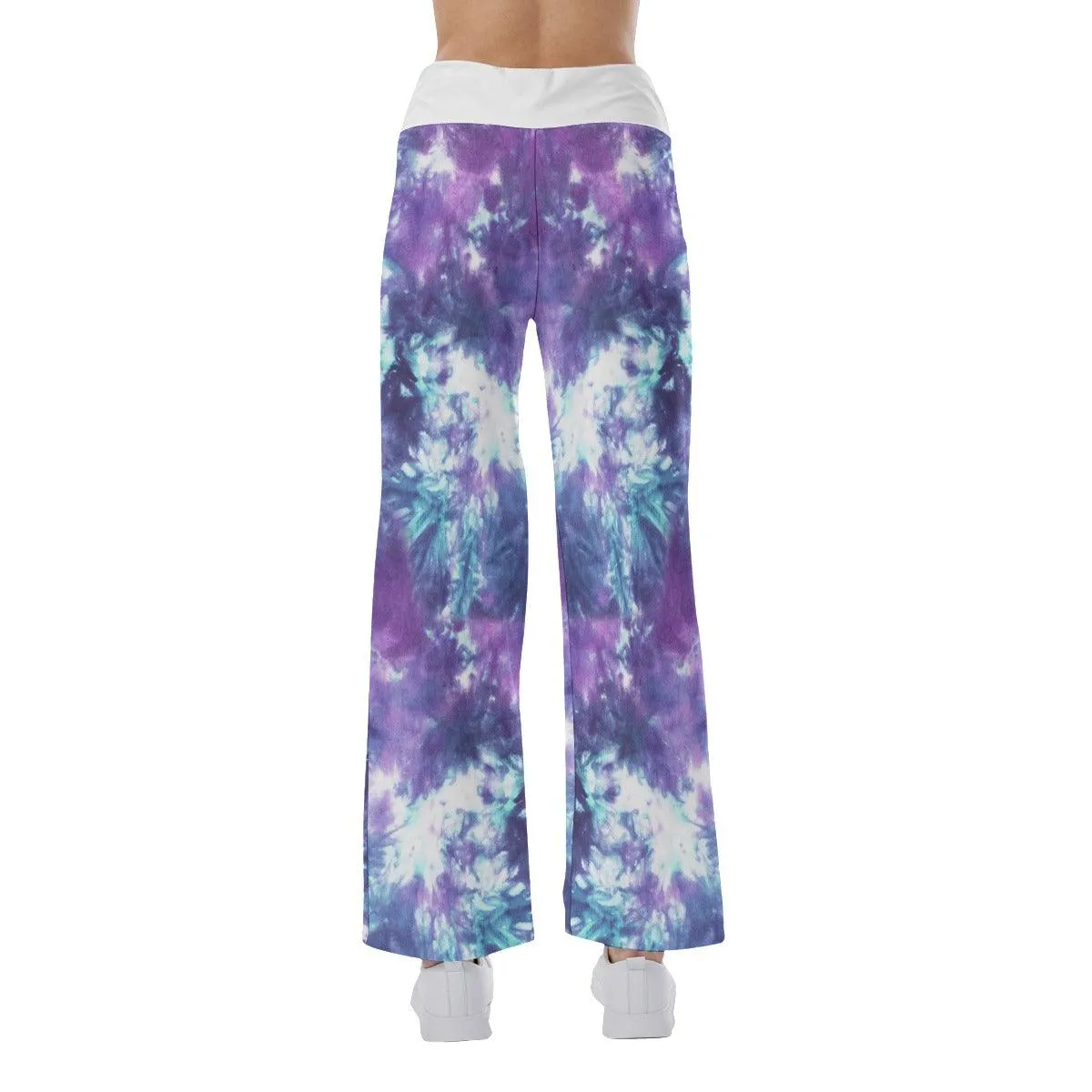 Purple Cloud Skull Mom High-waisted Wide Leg Pants