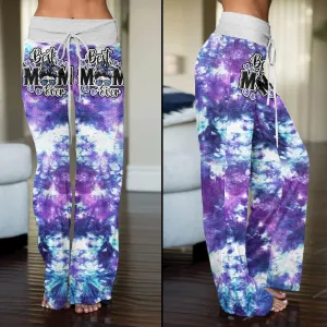 Purple Cloud Skull Mom High-waisted Wide Leg Pants