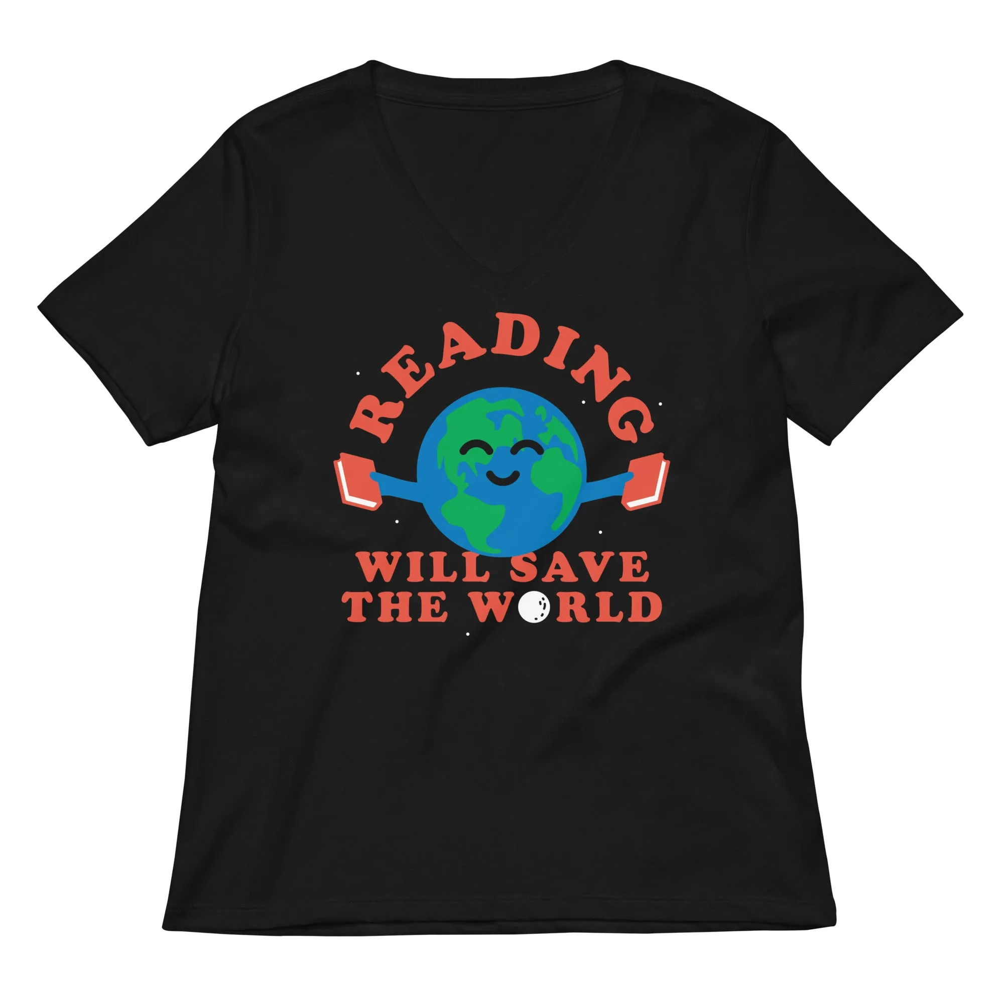 Reading Will Save The World Women's V-Neck Tee