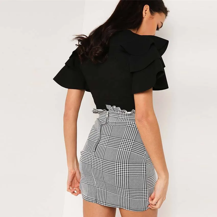 Ruffled High Waist Skirt