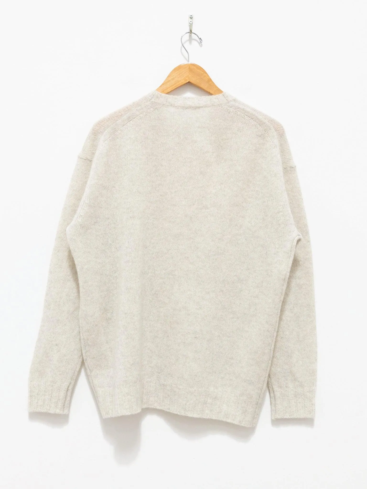 Shetland Wool Cashmere Knit Pullover - Top White