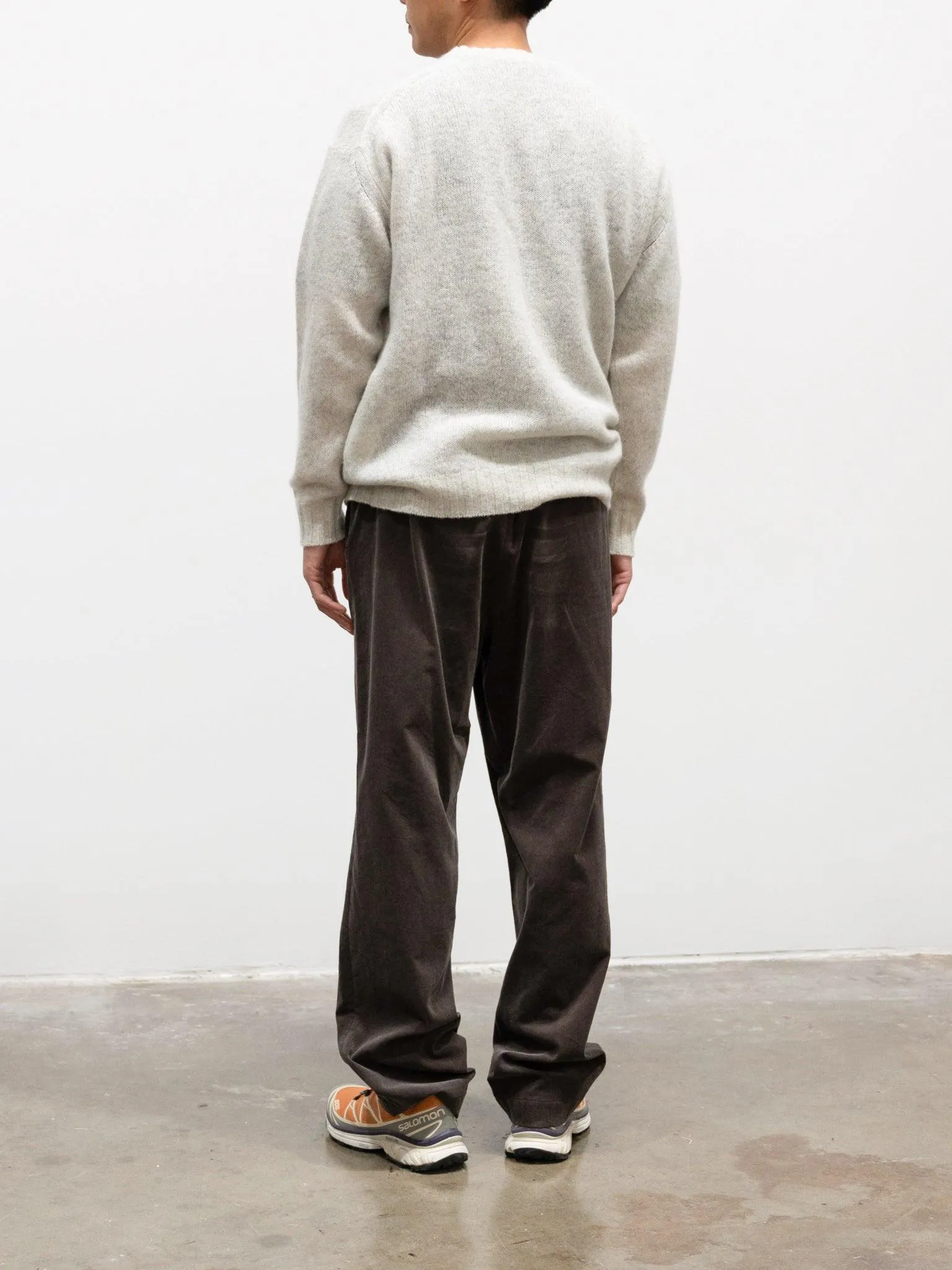 Shetland Wool Cashmere Knit Pullover - Top White