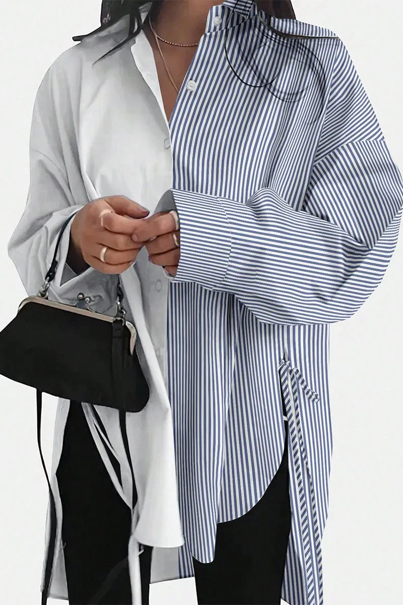 Tassel Charm Hi-Lo Button Shirt