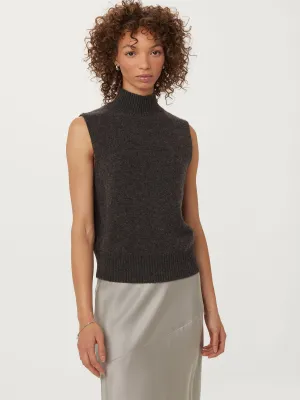 The Yak Wool Sweater Vest  in Charcoal Grey