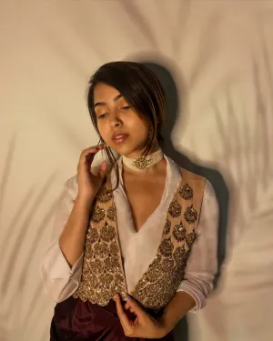 Trishala Kamath in Rosebud Embellished Jacket