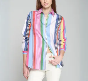 Vilagallo - Cotton Multi Color Stripe Blouse
