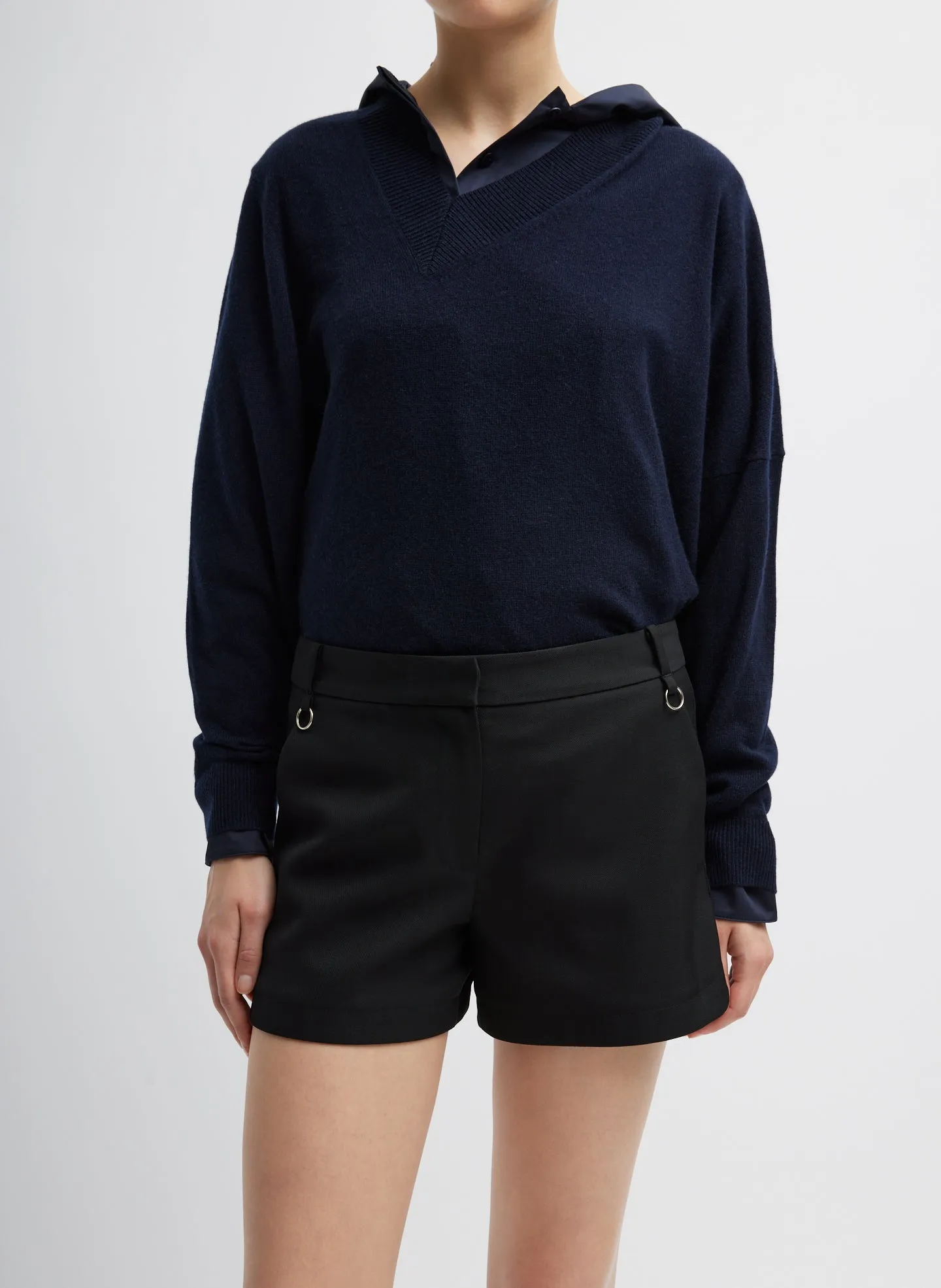 Washable Cashmere Warp V-Neck Pullover