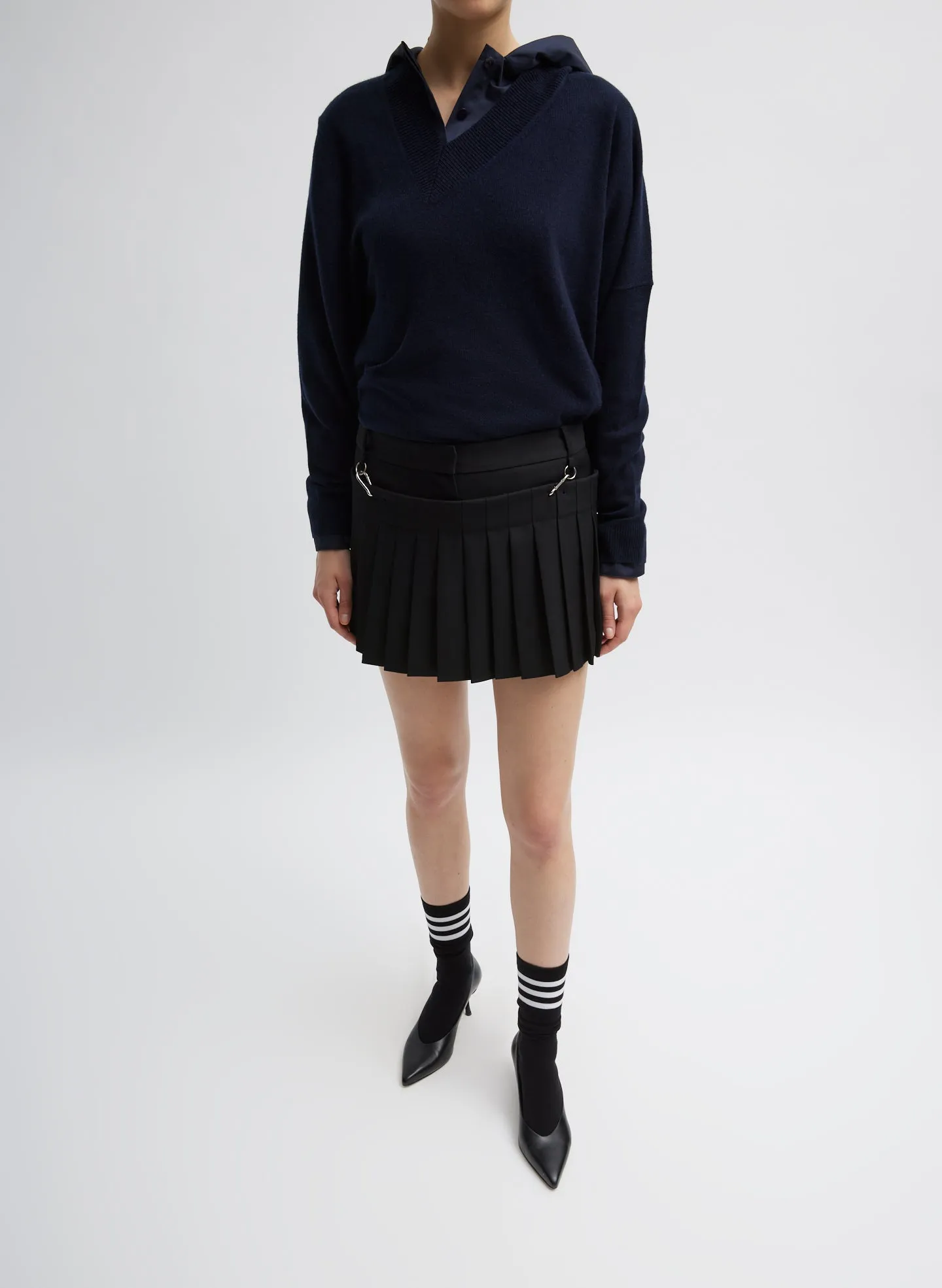 Washable Cashmere Warp V-Neck Pullover
