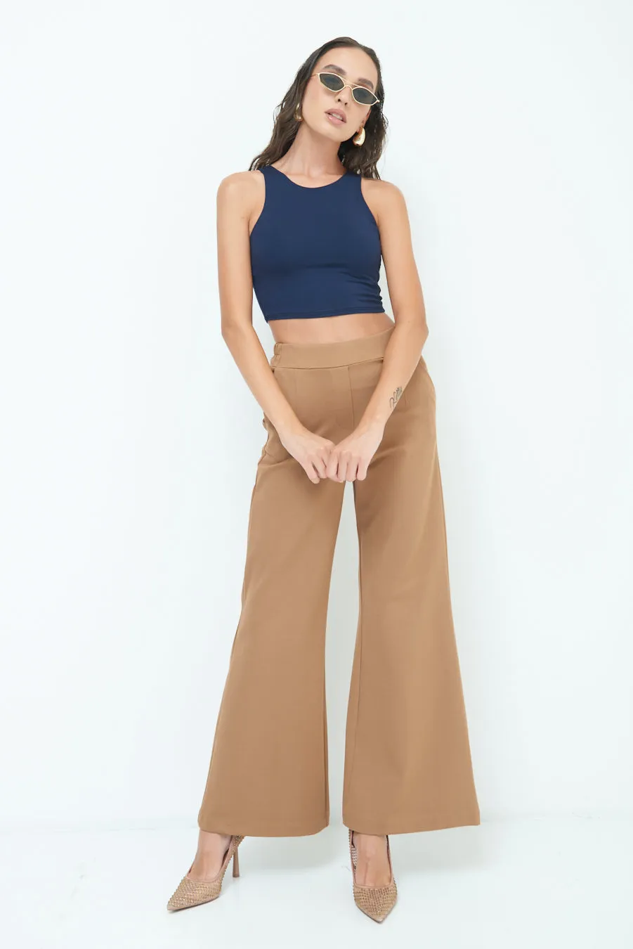 Wide leg high-waisted pants wholesale