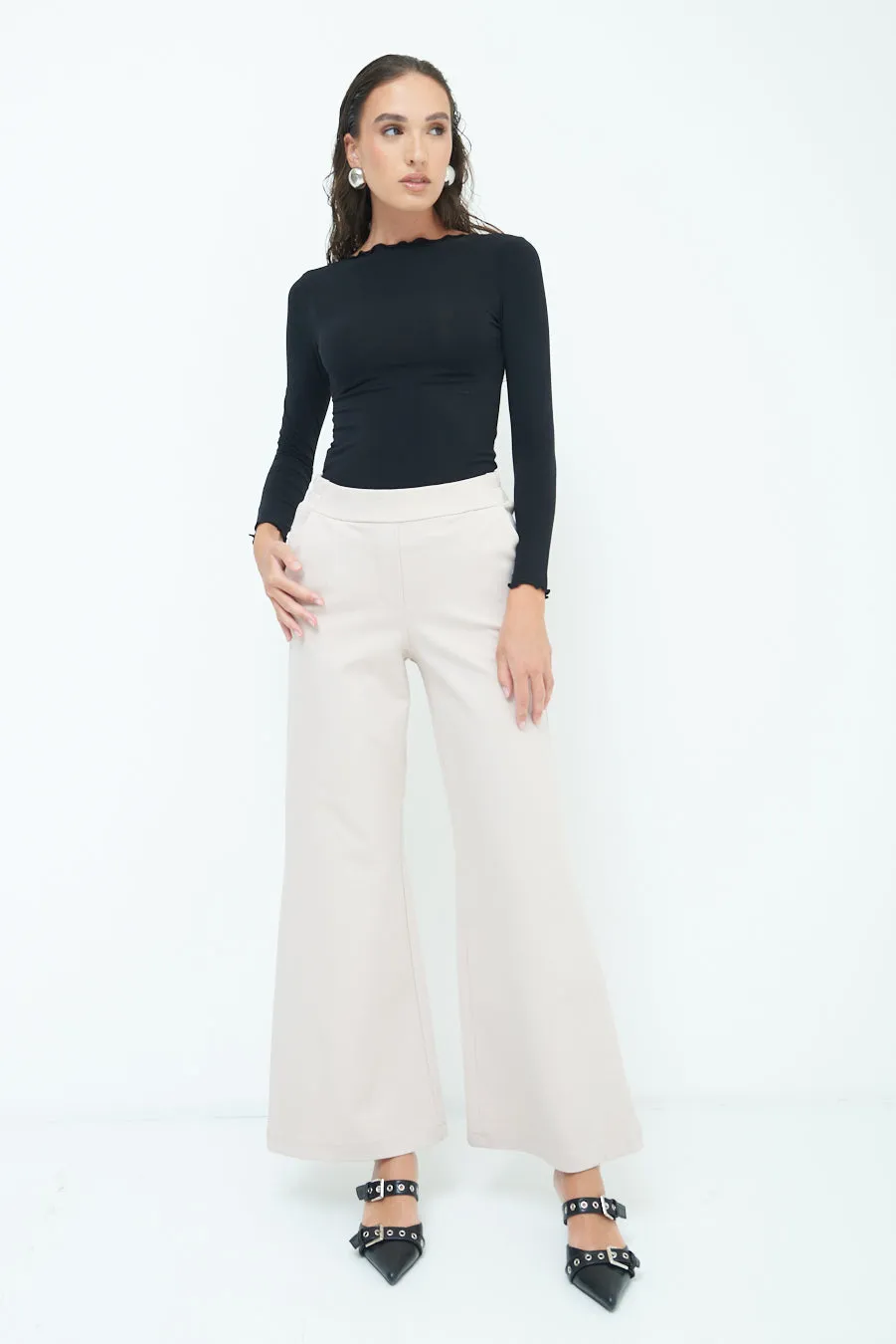 Wide leg high-waisted pants wholesale