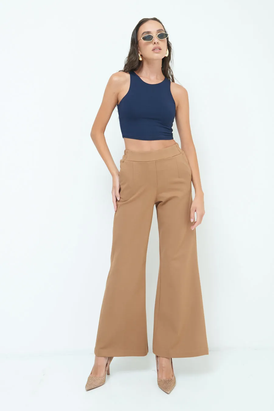 Wide leg high-waisted pants wholesale