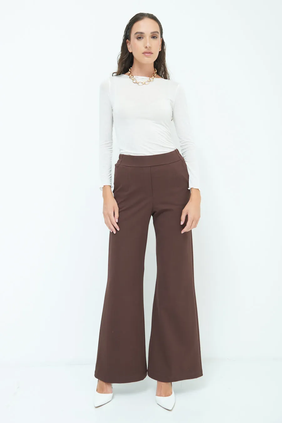 Wide leg high-waisted pants wholesale