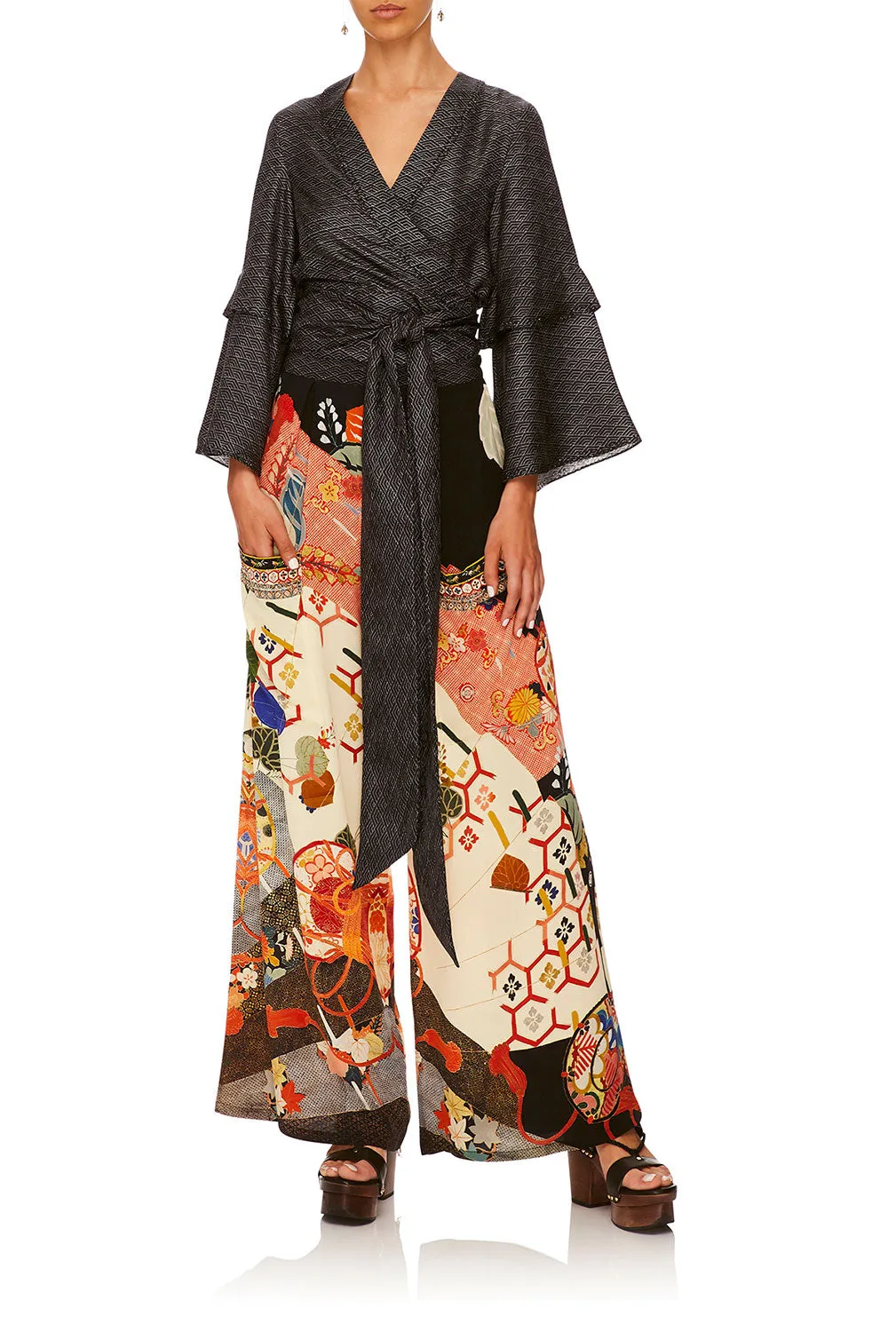 WIDE LEG TROUSER WITH FRONT POCKETS KISSING THE SUN
