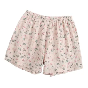 Women Cotton Pajama Shorts Elastic Breathable Pajama Bottoms Loungewear