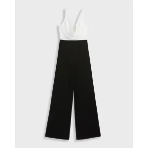 Women Kieva-Cowl Neck Pleat Detail Wide Leg Jumpsuit - Black